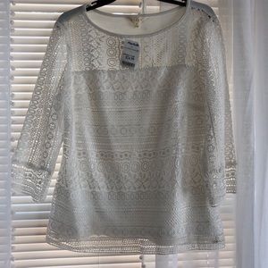 Adiva White laced shirt